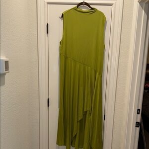Green Sleeveless Mock Neck Sundress for Cocktail